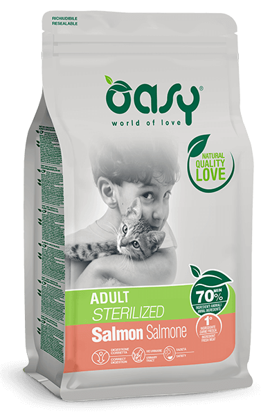 Oasy Sterilized Adult Salmone secco gatti 300g-Oasy-Emalles
